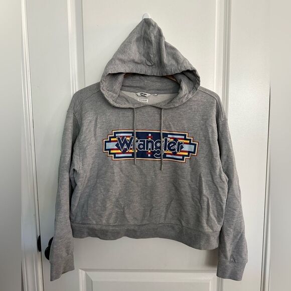 Wrangler Women’s Grey Cropped Hoodie Size S - Picture 1 of 10
